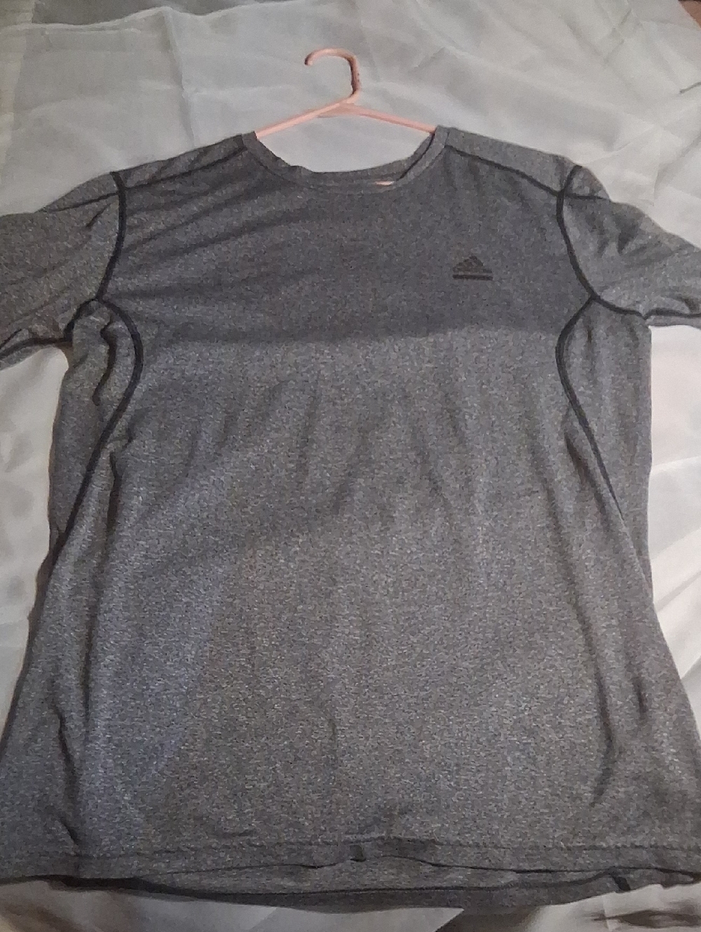 adidas Gray Heather Performance Short Sleeve Tee